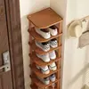 Zapatero para Entrada de Casa, Múltiples Niveles para Entradas de Apartamentos de Alquiler, Solución de Almacenamiento de Zapatos para Dormitorios, Zapatero Pequeño Estrecho, Diseño Simple