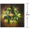 Pequeña bola de flores artificiales transfronterizas, crisantemo, eucalipto, hoja de dinero, corona pequeña, decoración de fachada de tienda de hotel con cinturón de luz brillante