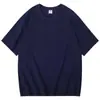 Camiseta hombre manga corta 240G algodón peinado pesado manga media color liso negro verano holgada talla grande Camiseta casual Joker