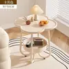 Mesa Lateral Criativa em Creme, Mesa de Centro Moderna Minimalista, Móvel Armário Lateral, Sofá-Cama, Estante Móvel para Sala de Estar