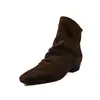 Botas holgadas de cuero genuino de primera capa para mujer, botas arrugadas, otoño e invierno, nuevas, punta cuadrada, tacón bajo, sin cordones, cómodas, botas individuales, botines para mujer, talla 40