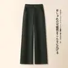 Calças de lã pantalona femininas inverno cintura alta caimento solto cobrindo imperfeições calças retas emagrecedoras 2026 novas calças casuais
