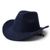 Amazon Sombrero de copa de ala ancha de color sólido Sombrero de vaquero occidental Sombrero de jazz retro británico de ala hacia arriba para mujer Otoño/Invierno para hombre