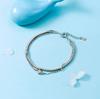 Nueva pulsera de cadena de lingotes coreana con diamantes multicapa, sencilla y de moda para mujer, pequeña y transparente, con doble caja, una generación de cabello