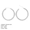 EManco aretes de aro redondos simples aretes nuevos transfronterizos europeos y americanos aretes personalizados aretes de acero inoxidable