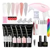 Pegamento para Extensiones de 3 Colores Polvo de Espejo Mágico Lámpara para Uñas Pegamento Base Sellador Pegamento Adhesivo Bolígrafo de Pegamento para Pedrería Limpiador Set de Herramientas para Uñas
