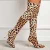 Botas de Mujer Botas Largas Botas para mujer Amazon Moda Otoño Invierno Tacón Grueso Estampado de Leopardo Hasta la Rodilla Botas de Mujer