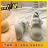 Zapatos Cálidos de Piel para Aumentar la Altura, Nuevo Estilo Invierno 2025, Estilo Popular Retro de Celebridad de Internet, Zapatos de Algodón con Suela Gruesa para Mujer