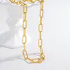 Pulsera y Collar de Celebridad de Internet Hip-Hop Europeo y Americano Set Acero de Titanio Oro de 18K Cadena Gruesa Personalizada Joyería al por Mayor No se Desvanece para Mujeres