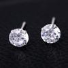 Brincos de Prata S925 com Zircônia de Quatro Garras com Diamantes, Diamantes Coloridos Redondos Quadrados, Brincos Simples para Homens e Mulheres, Fornecedor Transfronteiriço Fabricante