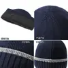 Gorro de punto forrado de forro polar de otoño e invierno transfronterizo, gorro de lana cálido unisex, gorro a rayas que cubre las orejas, gorro de punto a prueba de viento y resistente al frío