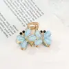 Pinza para el pelo de metal con forma de flor dulce de cinco pétalos, media coleta, pinza de tiburón simple, accesorio para el pelo de pinza lateral versátil con diseño floral