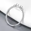 Anillo de plata de ley maciza S925, base vacía plana de 4x6 mm, para montar DIY, calcedonia, jadeíta, estilo minimalista vintage, anillo con cuenta redonda texturizada