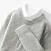 Tejidos 100% Lana Pura para Hombre Cuello Redondo Tejido Retorcido Engrosado Ropa de Punto Holgada Casual Invierno Prenda Base de Punto