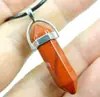 Pendente de pedra de cristal natural transfronteiriço ágata coluna hexagonal bala colar com corda de couro europeu e americano Amazon ebay