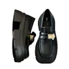 Zapatos de cuero para mujer estilo británico de suela gruesa, mocasines de moda otoño 2026 con hebilla metálica, zapatos Mary Jane versátiles