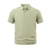 Camiseta Polo Masculina de Seda Gelada Sem Costura Urbana Business Gola Lapela Cor Sólida Simples Camiseta de Ar Condicionado para Pai Camisa de Funcionário