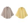 Exportación Transfronteriza Ropa de Mujer Verano 2025 Estilo Europeo y Americano Rayas en Contraste Casual Camisa de Manga Ancha Tops para Mujer M86820F