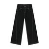 Nirben Denim High Street Americana Linha Superior Design Desconstruído Jeans de Perna Larga Marca de Moda Masculina Calças Largas