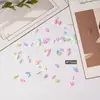 Novas e estilosas decorações de arte para unhas em formato de pétala de cristal de gelo, flores translúcidas tridimensionais de cinco pétalas, ornamentos de flores de resina multicoloridos misturados