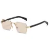 Gafas de Sol Cuadradas Sin Montura Populares Transfronterizas Gafas de Sol Tendencia de Moda Europea y Americana Gafas de Sol de Color Degradado