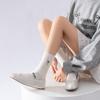 Novedad de Otoño Calcetines para Mujer Bordados con Lazo de Caña Media Lolita Vintage Corea del Sur Ins Tendencia Color Sólido Todo Fósforo Calcetines de Algodón