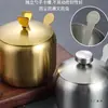 Frasco de Tempero de Aço Inoxidável 304 Coreano Pote de Molho de Pimenta de Cozinha Pote de Sal com Colher Caixa de Tempero Pote Dourado Criativo