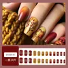 Uñas postizas estampadas cortas, medianas y largas de fábrica, con diseño de armadura, productos terminados en caja, venta al por mayor, se pueden personalizar según muestras