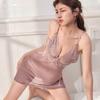 Pijama Sexy de Comercio Exterior Transfronterizo Ropa Interior Sexy para Mujer Encaje Falda con Tirantes Camisón de Tres Piezas Deseo Puro