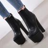 Botines Cortos para Mujer para Otoño e Invierno, con Plataforma Alta, Forro de Felpa, Tacones Gruesos, Tallas Pequeñas, Botas Martin Cool y Elegantes, Impermeables, Tallas Grandes, Tacones Altos