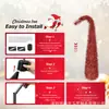 Árbol de Navidad rojo inclinado transfronterizo con guirnalda roja de PVC y borde blanco, 5 pies, para decoración navideña del hogar y de escaparates de centros comerciales