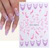 BELLEZA COMPLETA Nueva pegatina de arte de uñas de gato KT para el Día de San Valentín Mezcla de pegatinas adhesivas rojas para uñas con parte trasera caliente
