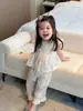 Cutemily26 Conjunto de Verano para Bebé Niña con Top de Malla Bordado Hueco y Mangas Volantes, Pantalones Largos de Pierna Ancha con Volantes Lindos