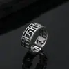 Anillo de apertura de placa de ábaco de riqueza cuadrada nuevo bañado en plata tamaño 21 mm peso aprox. 4,37 gramos outlet de fábrica