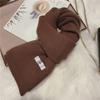 Cachecol Feminino Outono e Inverno Cor Sólida Etiquetagem Cachecol de Lã Tricotado Estilo Coreano Versátil Quente Pequeno Estilo Japonês-Coreano Cachecol Doce