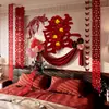 Set de decoración de ambiente para habitación de boda con grandes caracteres de "doble felicidad" para la sala de estar, sofá, dormitorio y cabecero del novio y la novia, ofreciendo un toque decorativo de alta gama