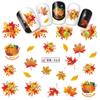 Pegatinas de marca de agua para uñas transfronterizas, grandes pegatinas de transferencia para uñas de la serie Autumn Gold Deciduous Maple Leaf