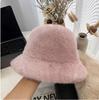 Liangfang Elegante Chapéu Fofo Feminino Outono e Inverno Novo Chapéu de Pescador Fofo Cabeça Grande Calor Rosto Quente Proteção de Orelha Pequena Chapéu de Bacia