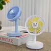 Ventilador de escritorio pequeño con luz de carga USB nuevo para comercio exterior transfronterizo, tres velocidades, ventilador de escritorio para dormitorio de estudiante