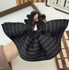 Goma de Pelo de Doble Capa Rayada Vintage para Mujer, Cuerda Elegante para Cola de Caballo, Scrunchie de Nicho, Estilo Retro Rayado Floral