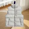 Fornecimento Exclusivo Transfronteiriço de Colete Quente Sleeveless com Logo de Cavalo Bordado em Patchwork, Colete Casual Espesso de Inverno com Zíper