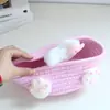 Cesta de Almacenamiento Tejida, Cesta de Almacenamiento de Escritorio, Caja de Almacenamiento de Cuerda de Algodón, Marco Tejido, Marco de Gato Rosa, Cesta de Almacenamiento