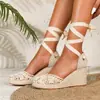 Sandalias de Talla Grande Más Vendidas en Oriente Medio 2026 Primavera Nuevas de Estilo Romano Moda Tacones de Cuña Transfronterizos Tacones Altos para Mujer de Talla Grande