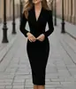 Comércio Exterior Transfronteiriço Moda Europeia e Americana Amazon Novo Terno de Botão Duplo Manga Longa Jaqueta para Ir ao Trabalho Vestido