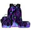 Mochila Escolar Leve para Alunos do Ensino Fundamental e Médio Tigre, Kit com Três Peças, Estampa DIY, Mochila Infantil com Alça de Ombro, Lancheira, Estojo