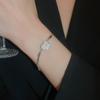 Exquisito Pulsera de Mariposa de Cristal Artificial Perla Plata Rota para Niñas, Pulsera de Moda y Versátil, Joyería de Mano Fresca y de Gama Alta