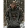 Suéter con Capucha de Punto Europeo y Americano Transfronterizo Otoño e Invierno Estampado Digital 3D Unisex Cuello Redondo Suéter Pulóver