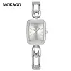 Reloj Pulsera Pequeño de Broche Transfronterizo Oufani, Forma Cuadrada, Lujo Ligero, Estilo Ins, Reloj de Cuarzo Incrustado con Diamantes, Patrón de Rayos de Sol, Reloj para Mujer Impermeable