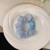 Dulce Liga para el Cabello Scrunchie para Mujeres, Satén de Alta Gama Estilo Coreano Versátil Cuerda para el Cabello, Suave Encaje Lunares Accesorio para el Cabello, Pañuelo Cuadrado para la Cabeza