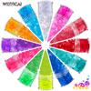 Amazon Lentejuelas Sonrientes 12 Colores Mixtos Lentejuelas para Uñas Polvo Láser Brillante Set Joyería para Uñas Taladro Pegatina para Uñas